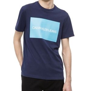 Calvin Klein Crew Neck Logo Tee Navy  XL - NEW